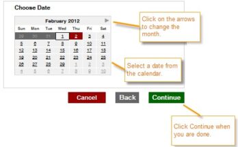 In the Choose Date box then click continue